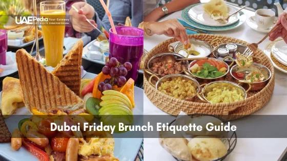 Top view of assorted brunch plates with fruit, toast, and Middle Eastern mezze.