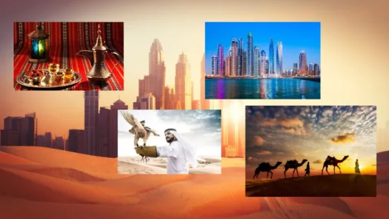 Dubai history and culture; emirati man with white Kandura