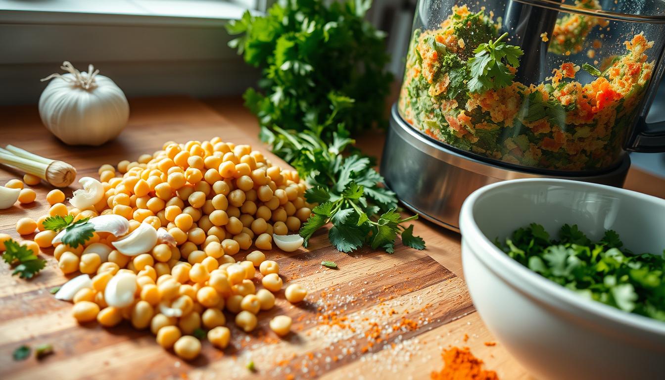 Falafel mixture preparation