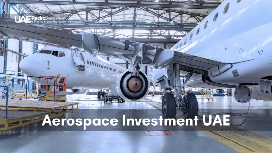 Aircraft maintenance in a UAE facility showcasing aerospace industry potential.