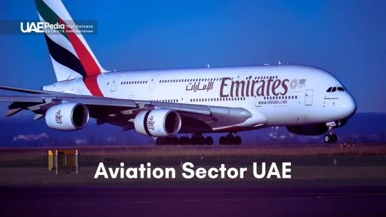 Emirates plane on runway symbolizing UAE aviation investment prospects.