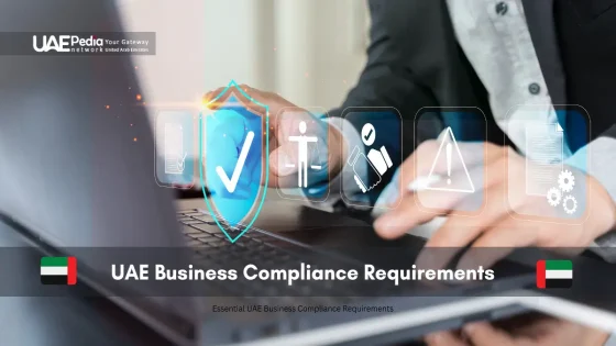 Digital interface displaying UAE business compliance