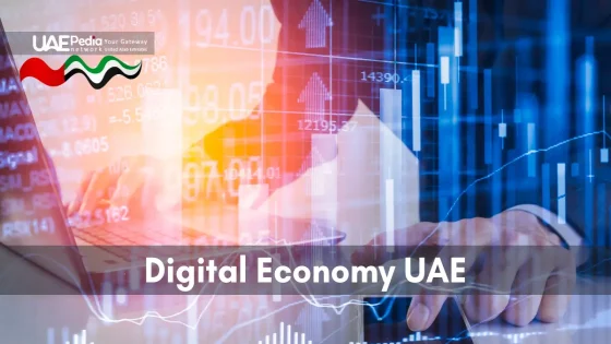 Digital interface showcasing UAE's dynamic digital economy and growth potential.