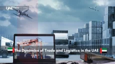 Collage of trade and logistics modes in the UAE.