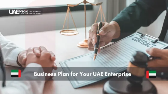 Business meeting discussing UAE laws.