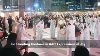 Traditional Emirati dance and drums during Eid celebration