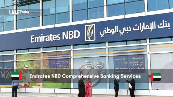 Emirates NBD branch exterior with signage in Arabic and English