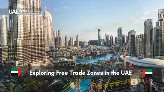 Dubai's bustling free trade zone with modern buildings