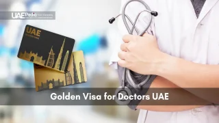 Healthcare professional grips a stethoscope beside two stylized gold and black visa cards.