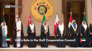 Gulf Cooperation Council leaders, including UAE, standing formally together