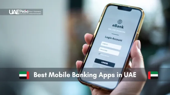 Mobile banking app interface on a smartphone in the UAE