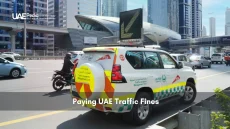 Dubai RTA traffic unit vehicle on a busy city street