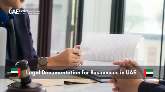 Reviewing legal documents for UAE business.