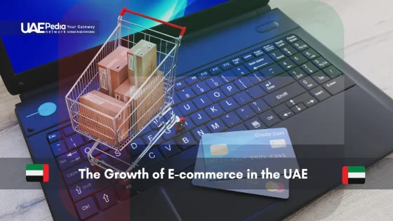 E-commerce growth depicted with shopping cart on a laptop