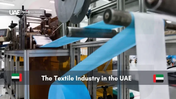 Machinery operating in a textile factory in the UAE