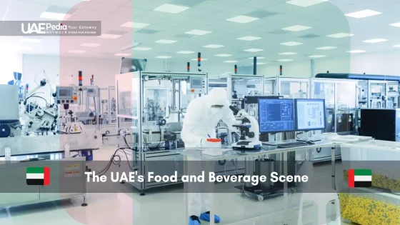 Scientist analyzing samples in a UAE food lab.