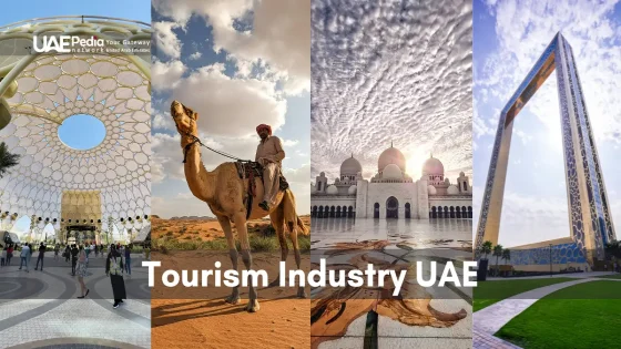 UAE tourism with iconic architecture, desert scenes, and cultural landmarks.