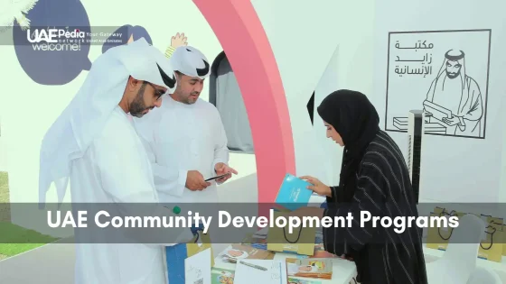 UAE officials discussing community programs focusing on social growth and inclusion.