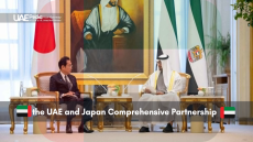 UAE and Japanese leaders having formal talks at a diplomatic event