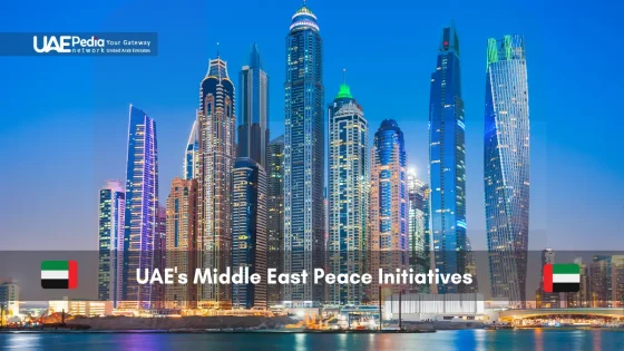 Skyline of Dubai representing peace initiatives in the Middle East