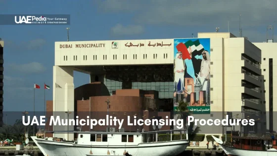 Dubai Municipality building, highlighting the licensing processes and regulations in the UAE.