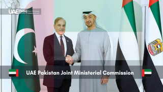 UAE and Pakistani leaders shaking hands at a diplomatic gathering.