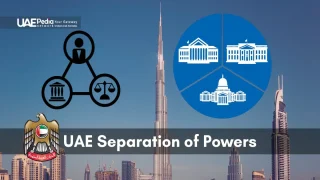 Illustration showing UAE's Separation of Powers with key governance elements.