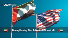 Flags of the UAE and the US flying side by side