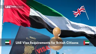 British passport and UAE flag background