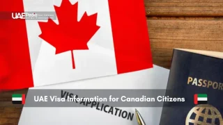 Canadian passport with UAE visa application form