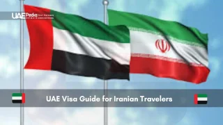 UAE and Iranian flags flying side-by-side against clear sky
