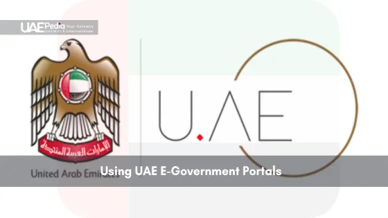 UAE emblem and U.AE portal logo