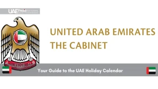 UAE Cabinet emblem and English text on holiday calendar