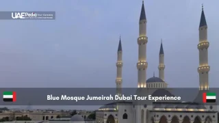 Exterior view of Blue Mosque in Jumeirah, Dubai