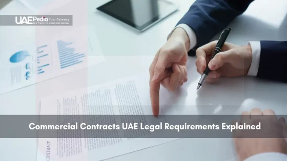 Person signing a commercial contract in UAE