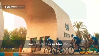 Cyclists riding past ERTH building in Abu Dhabi