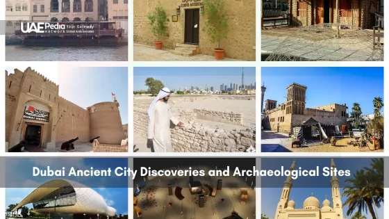 Collage of museums and archaeological sites in Dubai