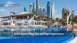 Dubai Beach Club with City Skyline in Background
