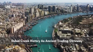 Dubai Creek with traditional boats and modern cityscape
