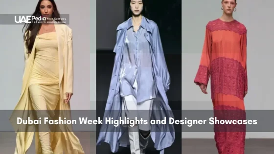 Models showcasing fashion at Dubai Fashion Week