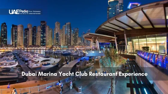 Dubai Marina Yacht Club with boats and waterfront dining