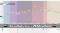 Historical weather data chart showing climate trends in the UAE