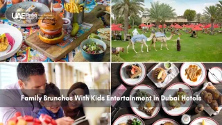 Family and children enjoying food and entertainment in Dubai