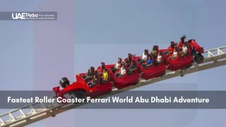 Riders on Formula Rossa roller coaster at Ferrari World Abu Dhabi