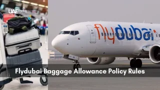 Flydubai aircraft and luggage showcasing the airline's baggage allowance rules.