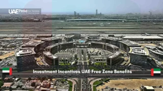 Aerial view of a business district in the UAE free zone