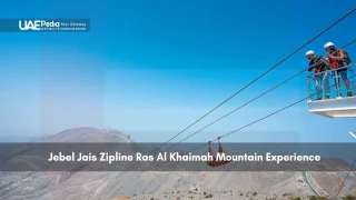 Adventurers launch from zipline platform on Jebel Jais mountain