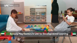 Kids at a sensory play center in the UAE with toys