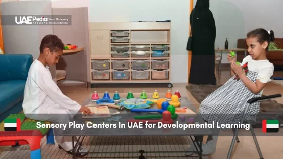 Kids at a sensory play center in the UAE with toys