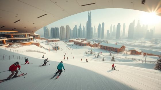 Skiing in Dubai at Ski Dubai Mall